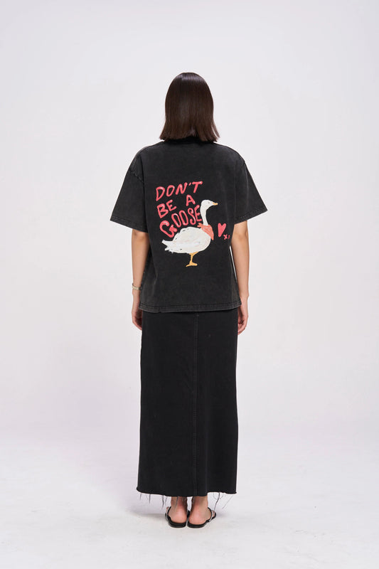 Dont Be A Goose Oversize Tee - Black
