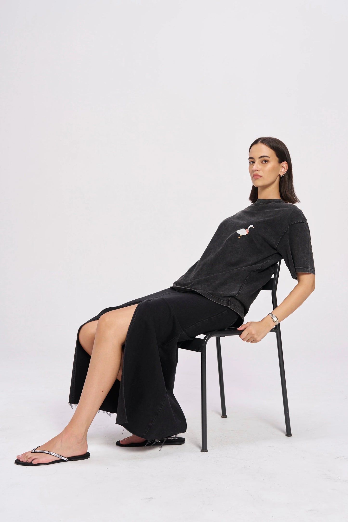 Dont Be A Goose Oversize Tee - Black