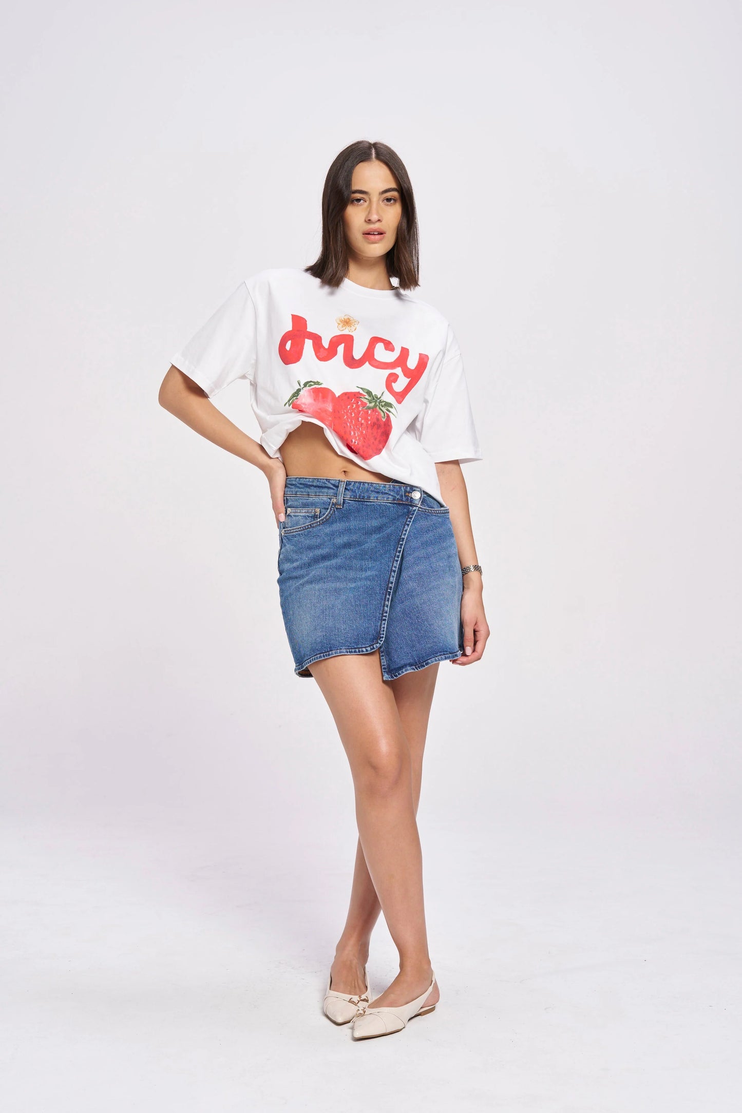 Juicy Oversize Tee - Lucent White