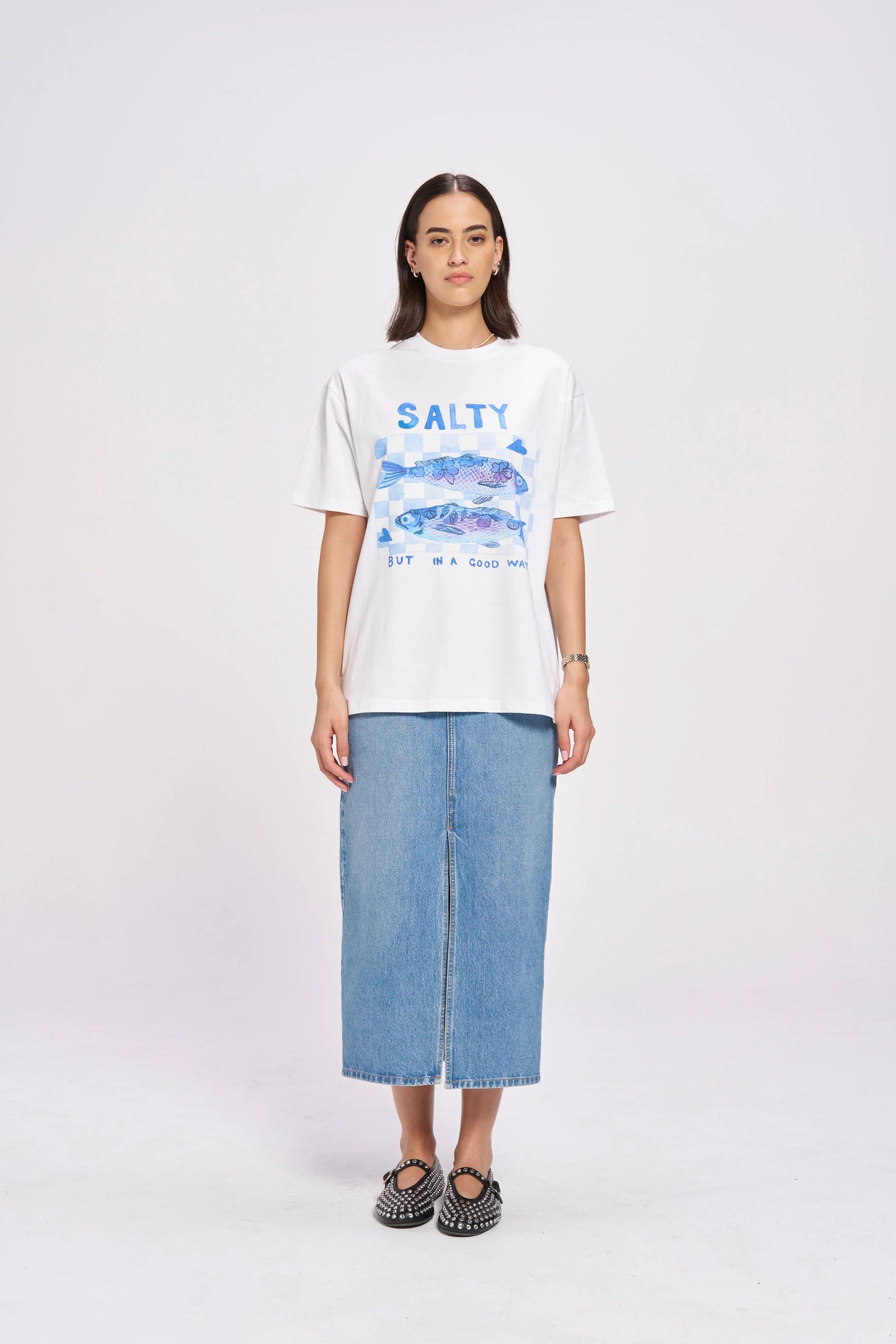 Salty Oversize Tee - White