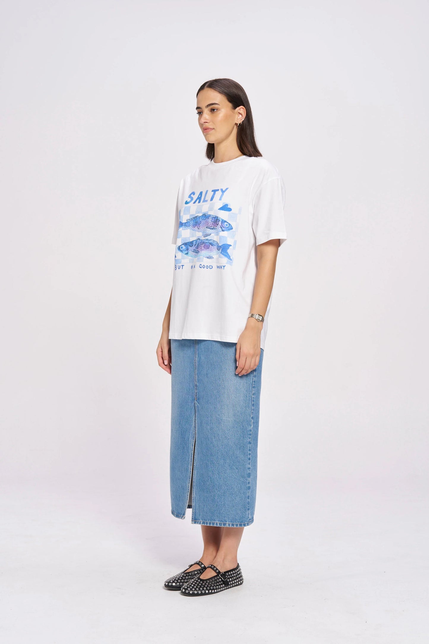 Salty Oversize Tee - White