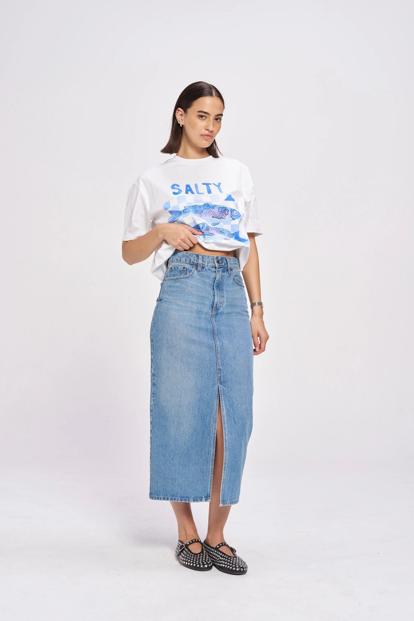 Salty Oversize Tee - White