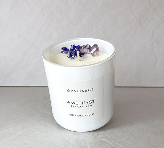 Amethyst Crystal Candle - Relaxation