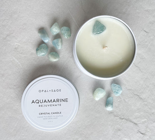 Aquamarine Crystal Candle - Rejuvinate