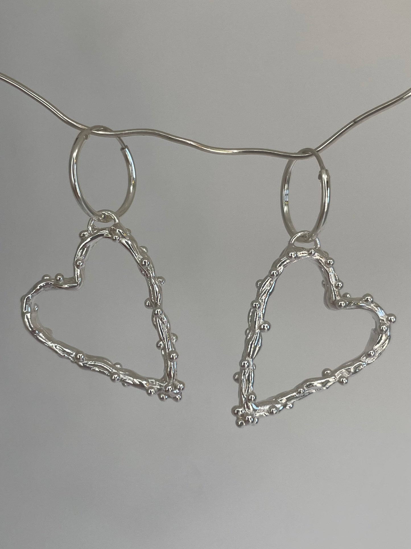 Heart Earrings - Silver/Sleeper