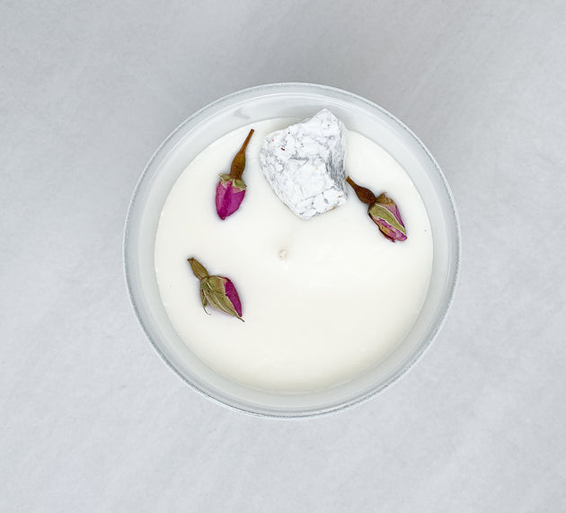 Howlite Crystal Candle -Patience