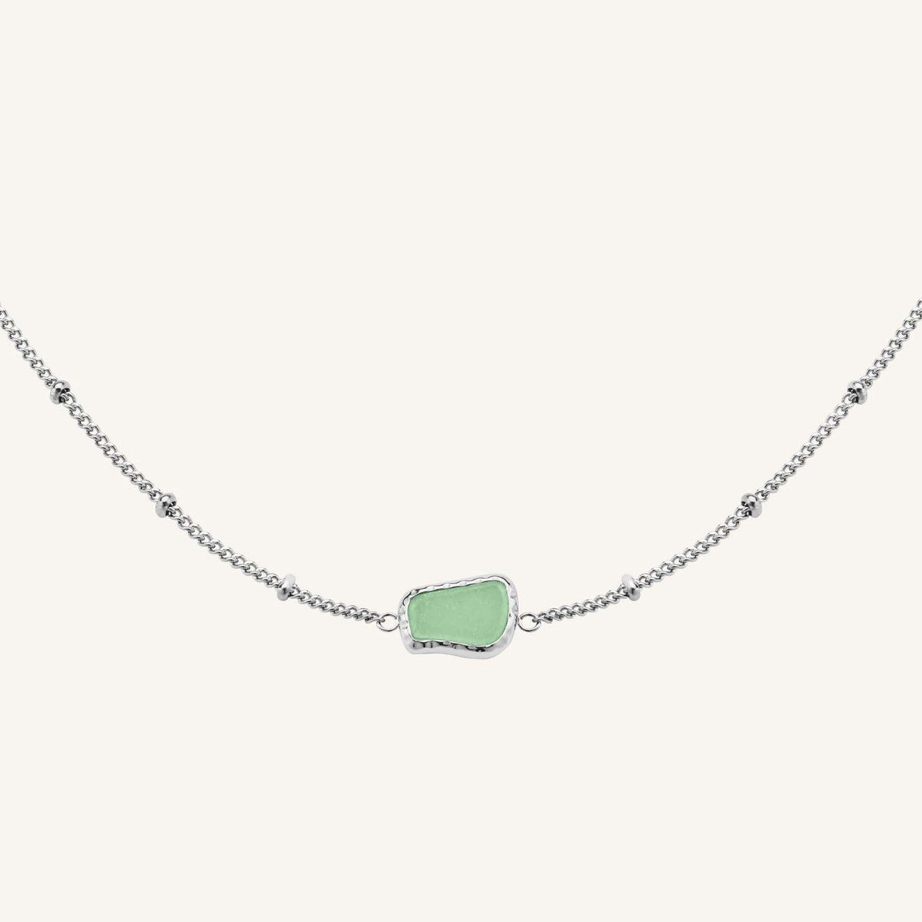 Organic Gemstone Necklace - Silver J659
