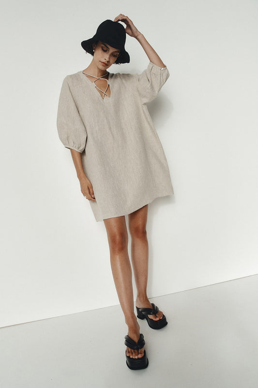 Lunie Dress - Birch Linen