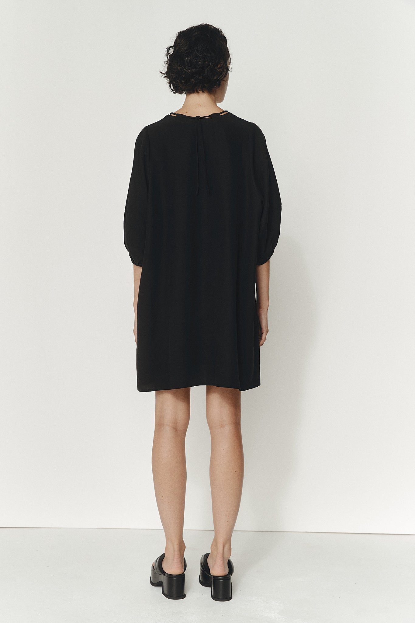 Lunie Dress - Black Tencel/Linen