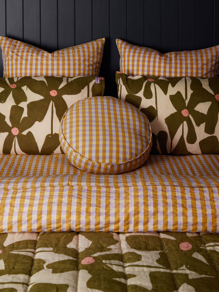 Standard Pillowcase Set - Olive Poppy