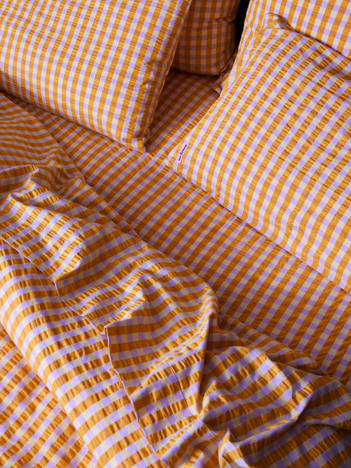Standard Pillowcase Set - Mango Seersucker