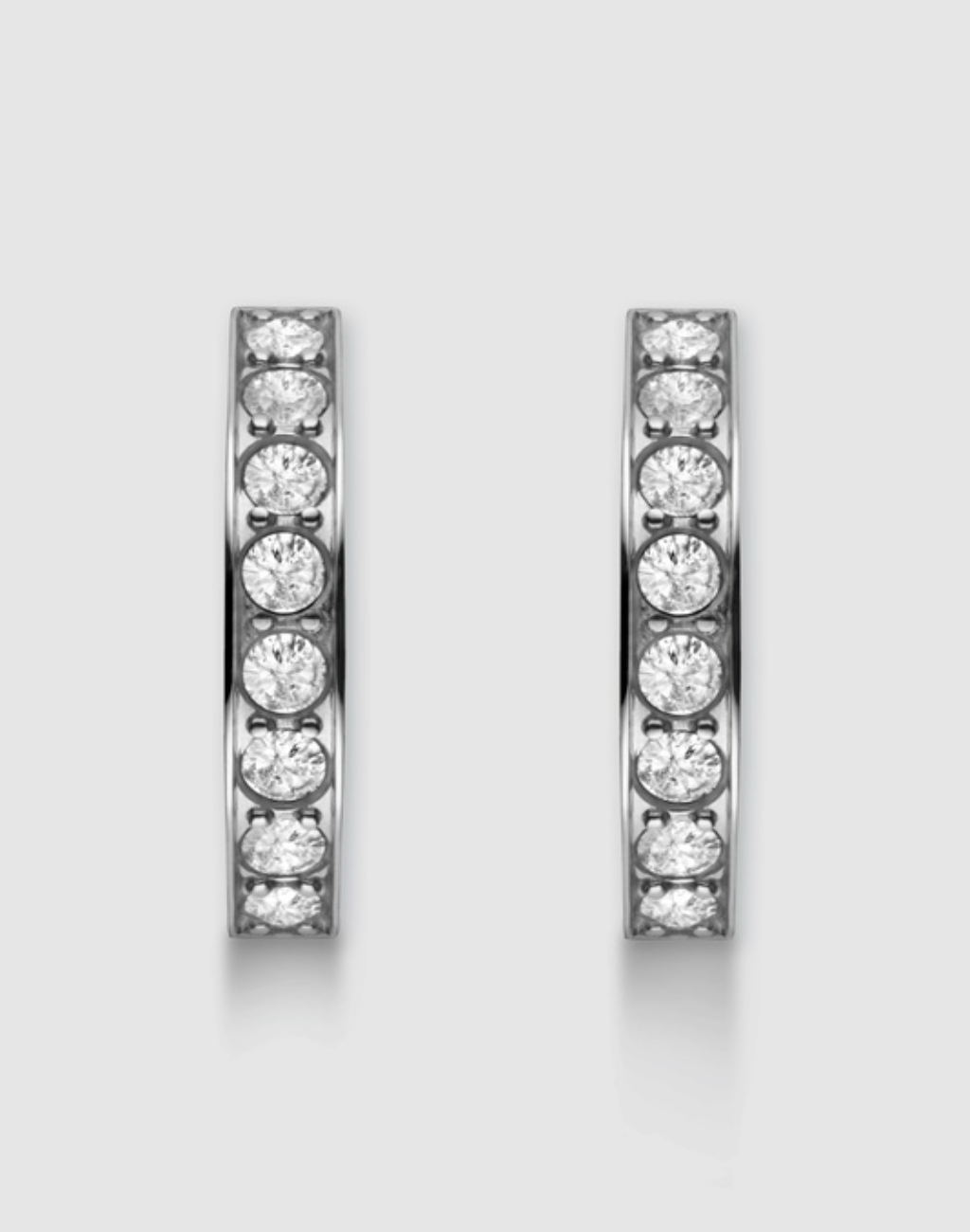 Crystal Hoops - Silver J572