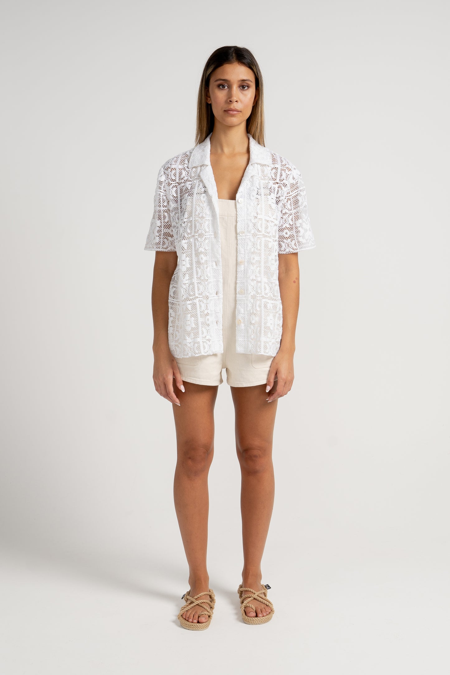 Lou Lace Shirt - White