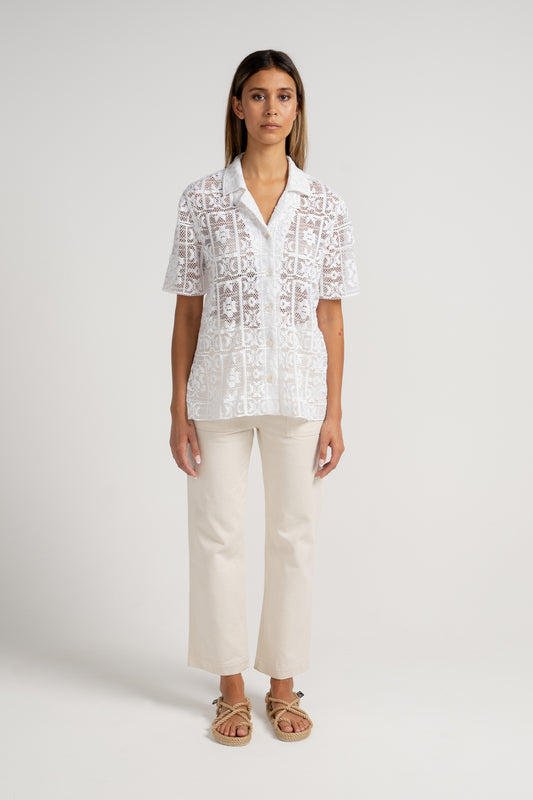 Lou Lace Shirt - White
