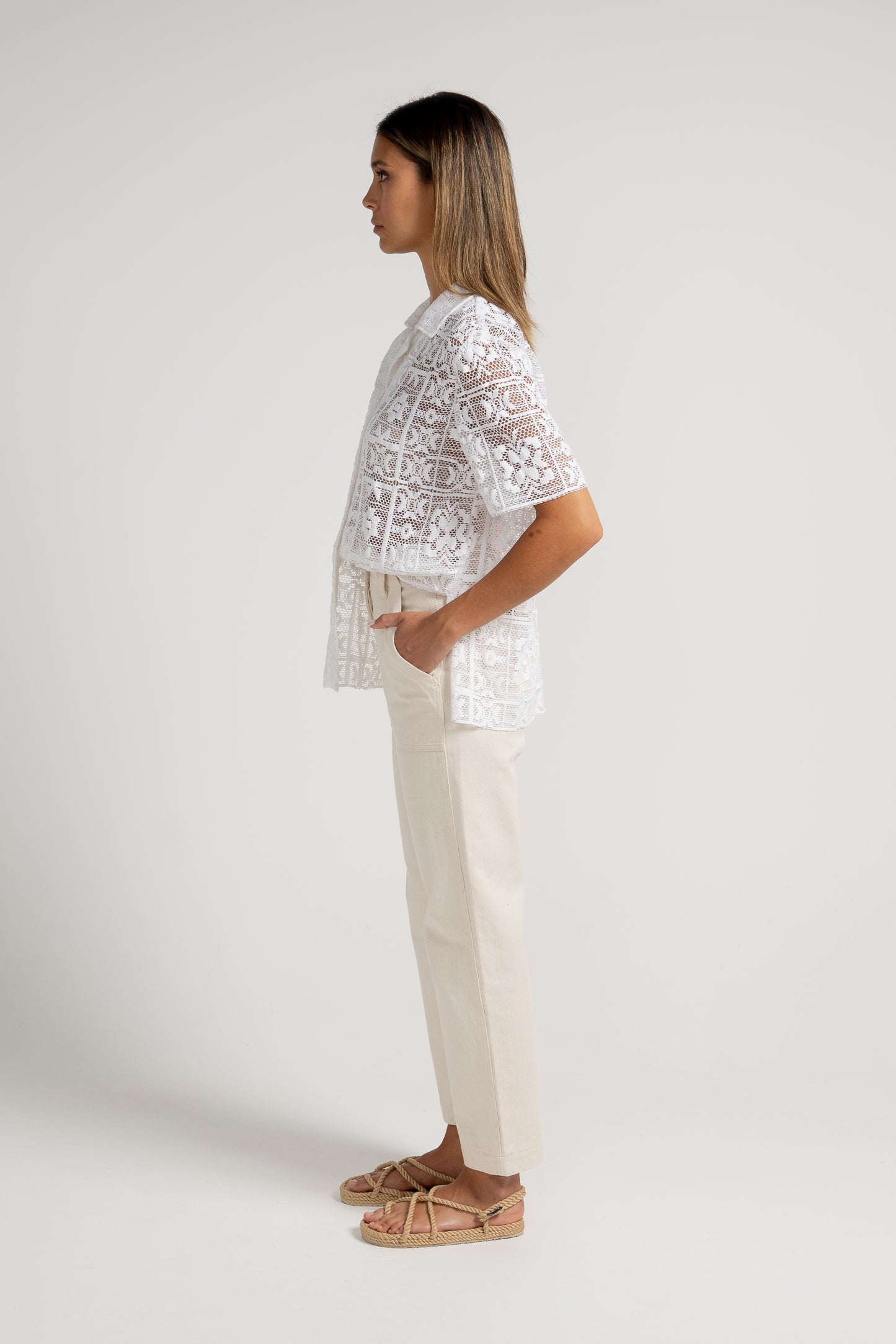Lou Lace Shirt - White