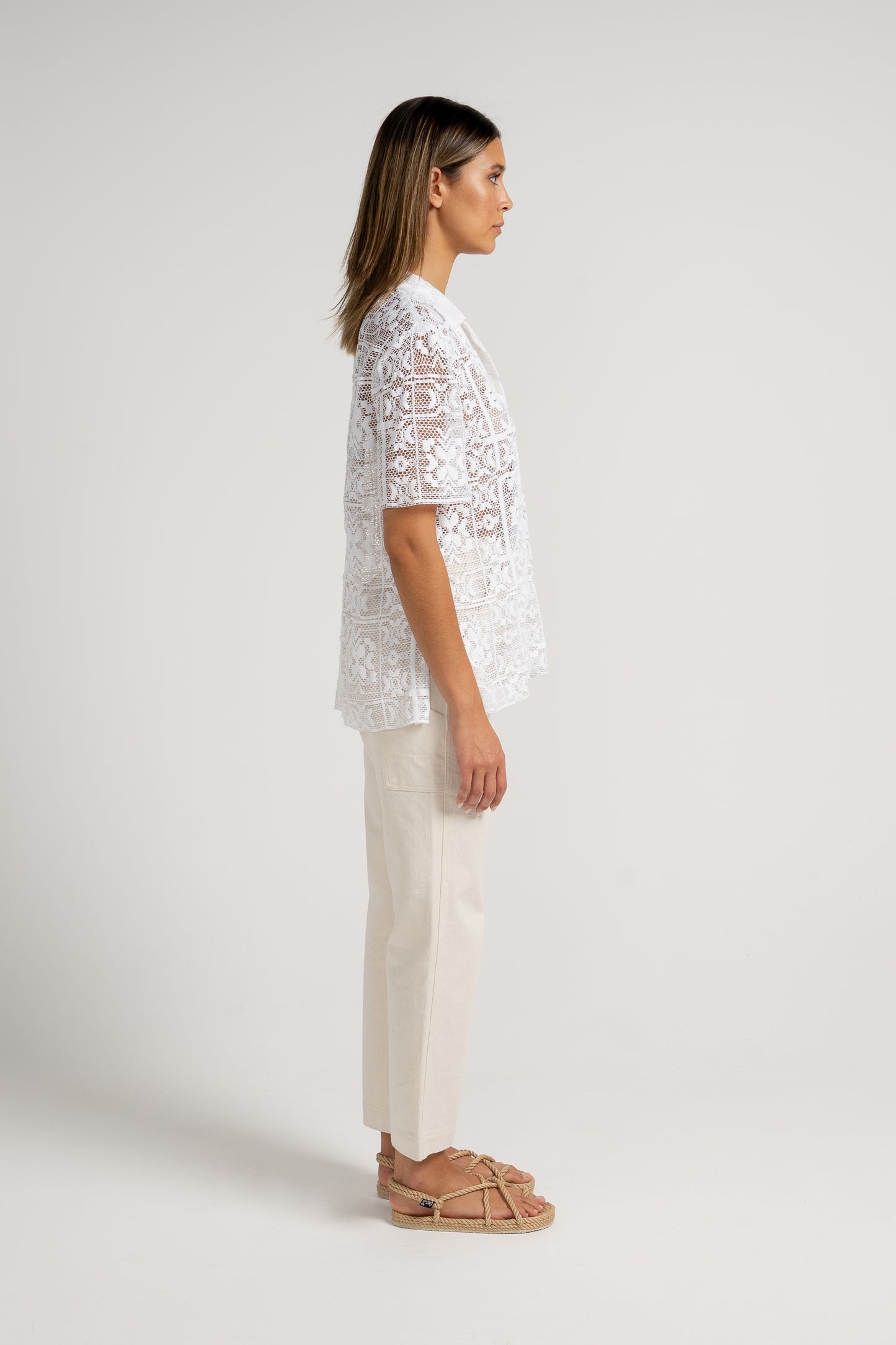 Lou Lace Shirt - White