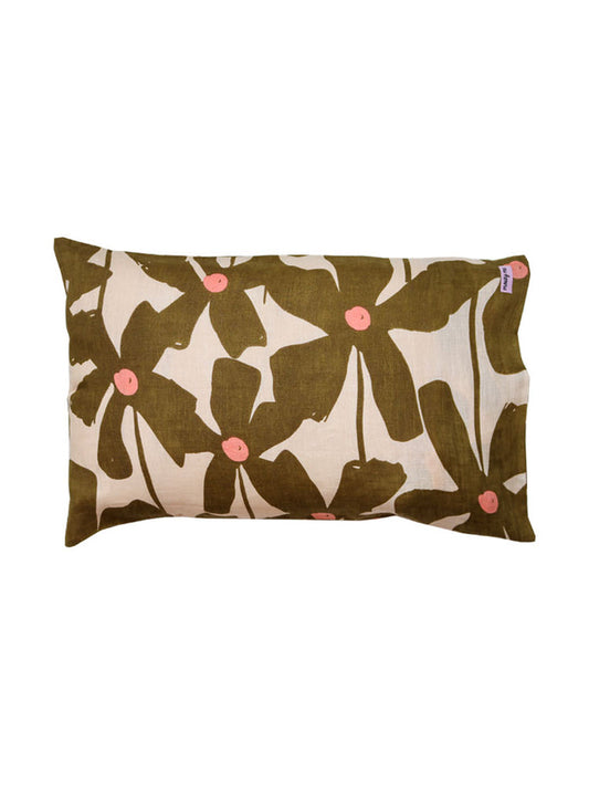 Standard Pillowcase Set - Olive Poppy