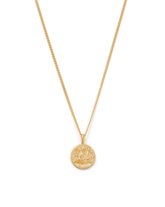 Aquarius Petite Zodiac Necklace - Gold