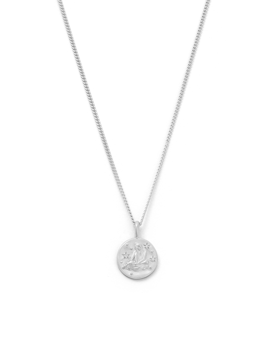 Aquarius Petite Zodiac Necklace - Silver