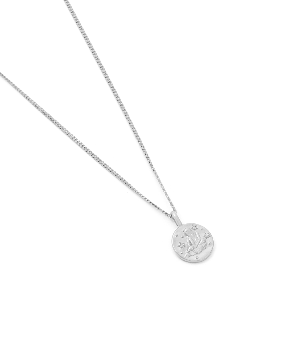 Aquarius Petite Zodiac Necklace - Silver