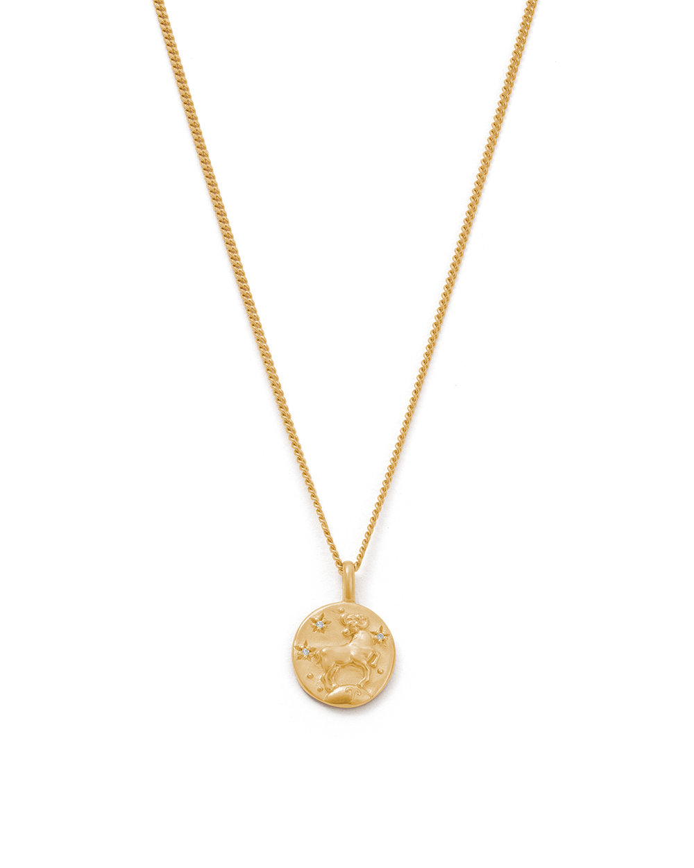 Aries Petite Zodiac Necklace - Gold