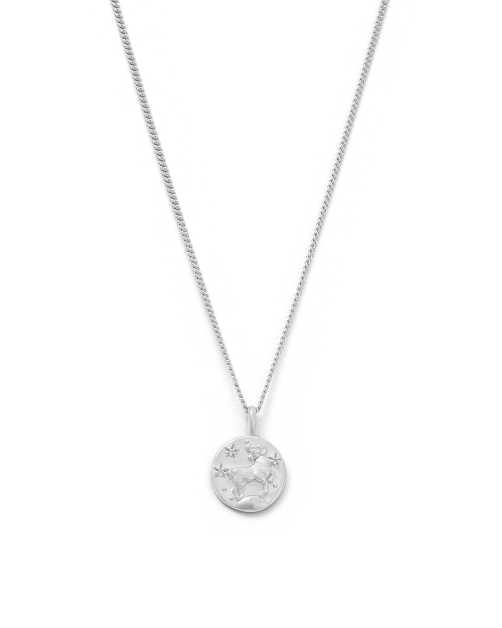Aries Petite Zodiac Necklace - Silver