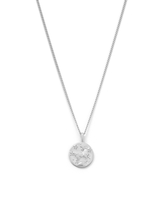Aries Petite Zodiac Necklace - Silver