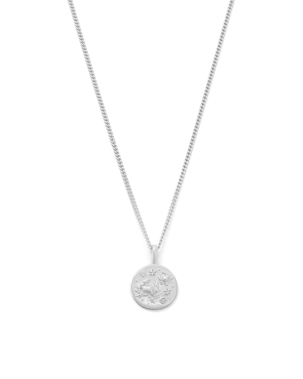 Cancer Petite Zodiac Necklace -Silver