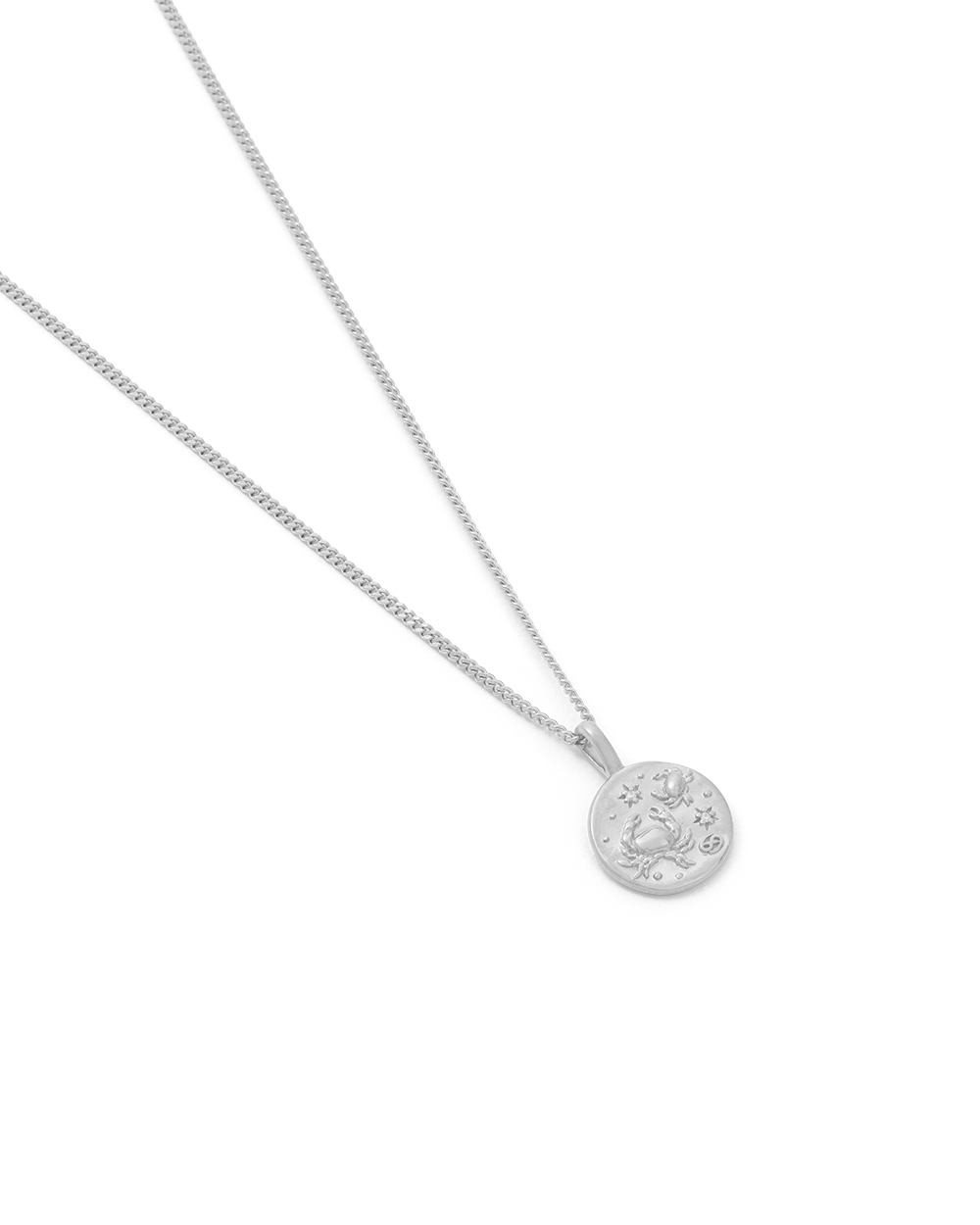 Cancer Petite Zodiac Necklace -Silver