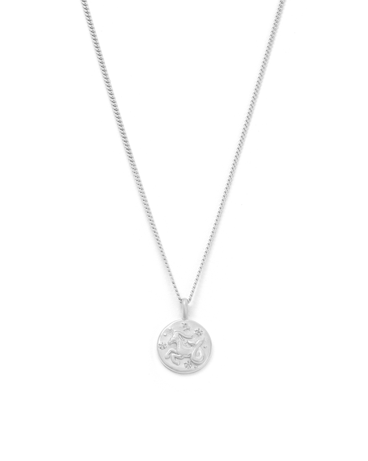 Capricorn Petite Zodiac Necklace - Silver