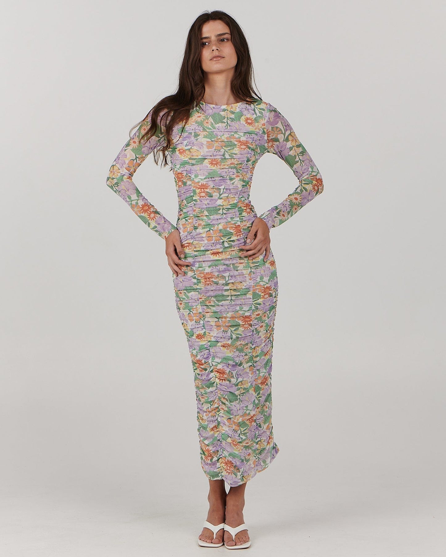 Valentina Ruched Dress - Spring Floral