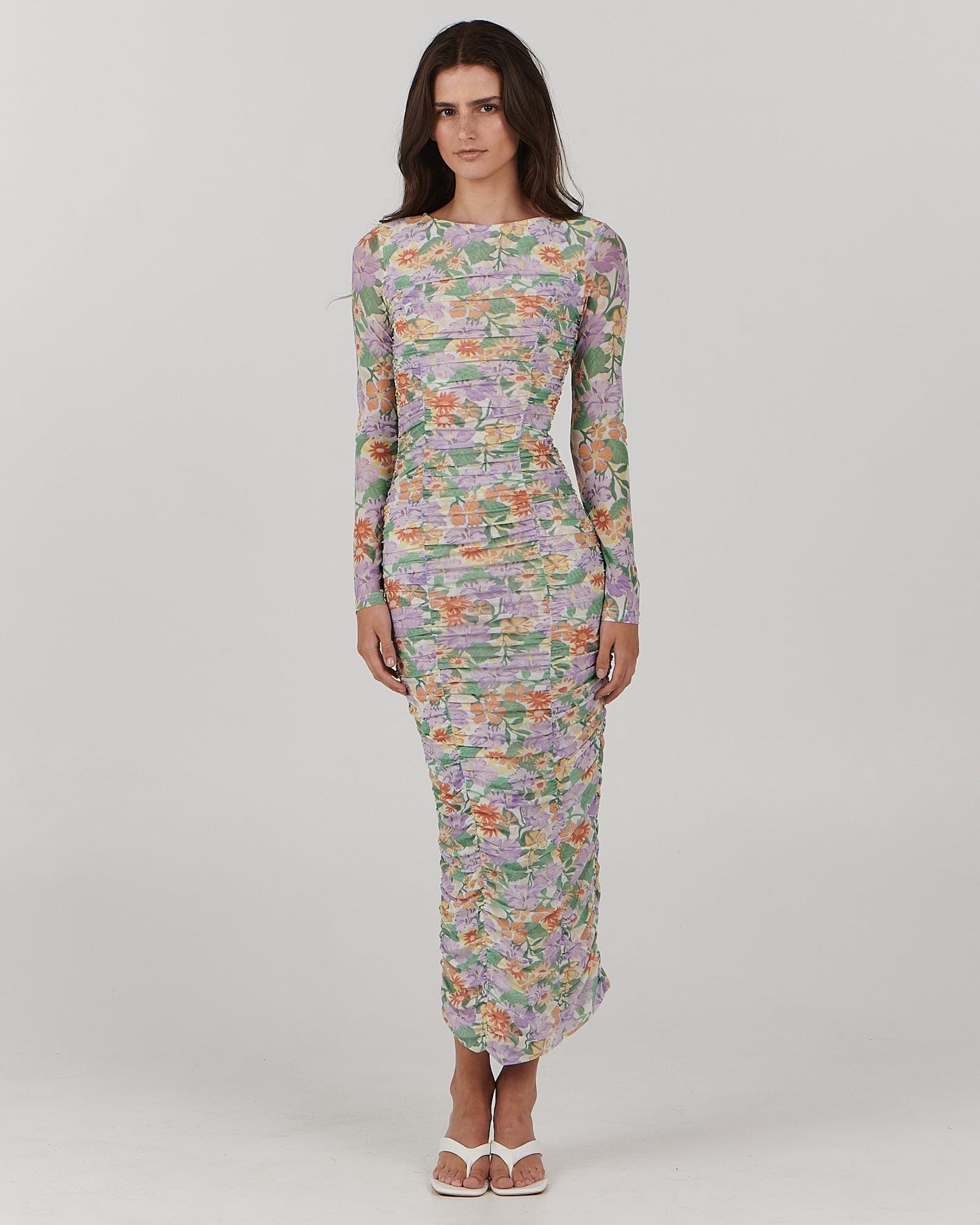 Valentina Ruched Dress - Spring Floral