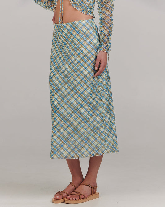 Evelyn Midi Skirt - Picnic Check