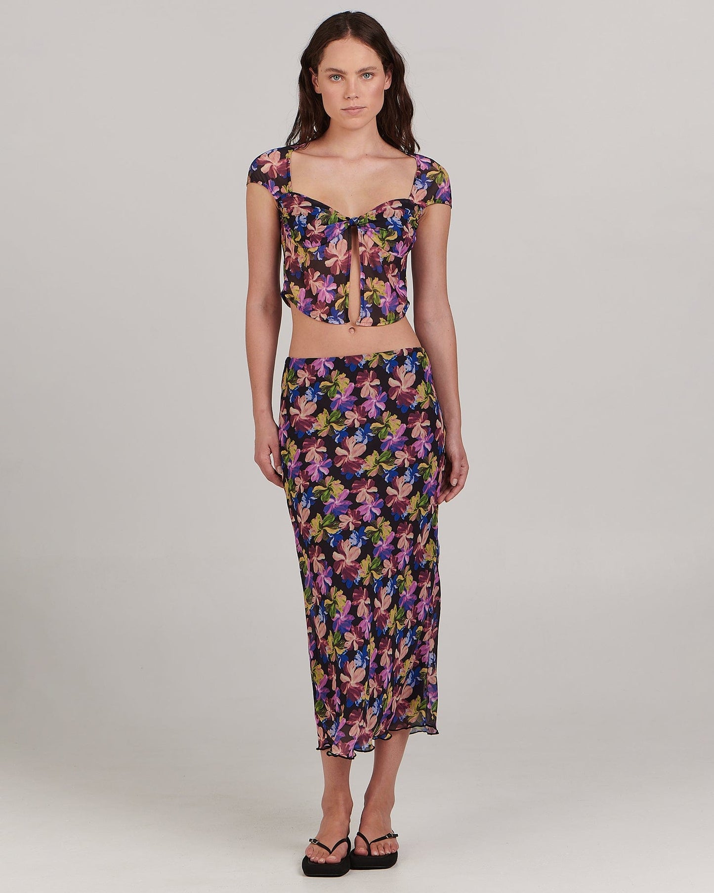 Evelyn Midi Skirt - Mystic Floral