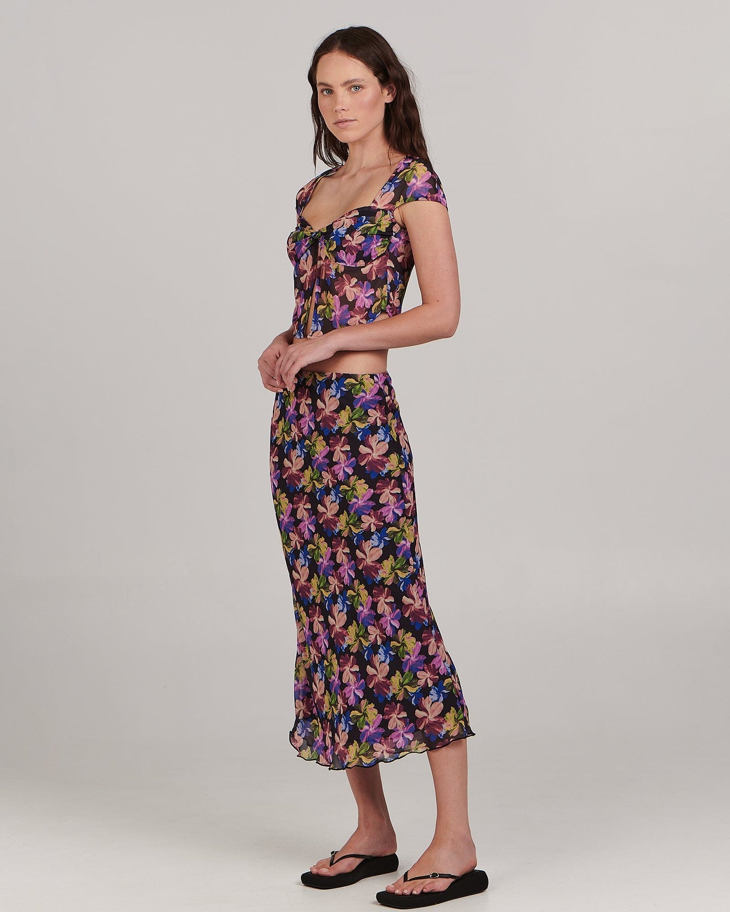 Evelyn Midi Skirt - Mystic Floral