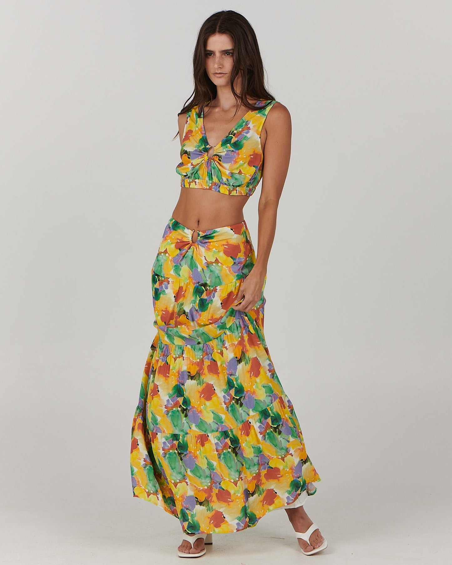 Cheyenne Maxi Skirt - Floral Tango