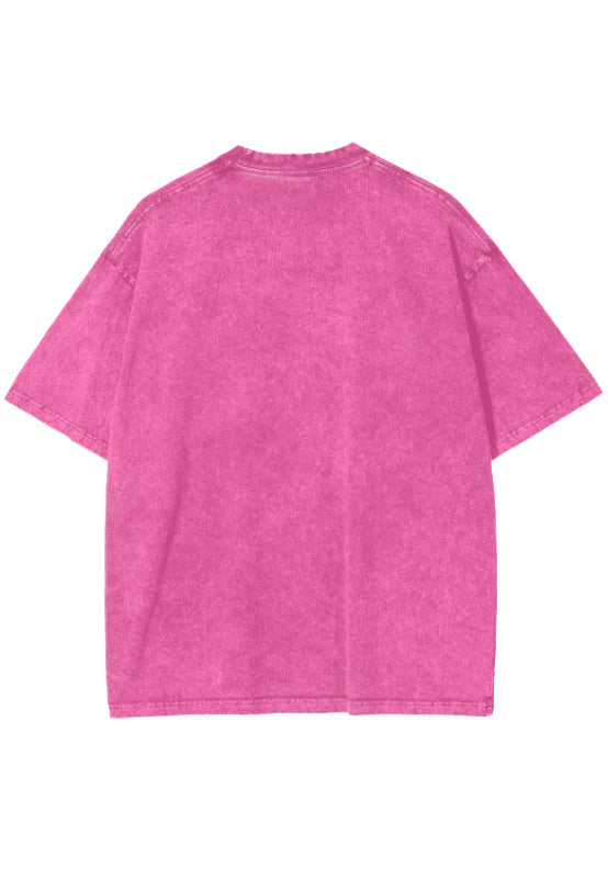 Fiery Oversize Tee - Rose Red