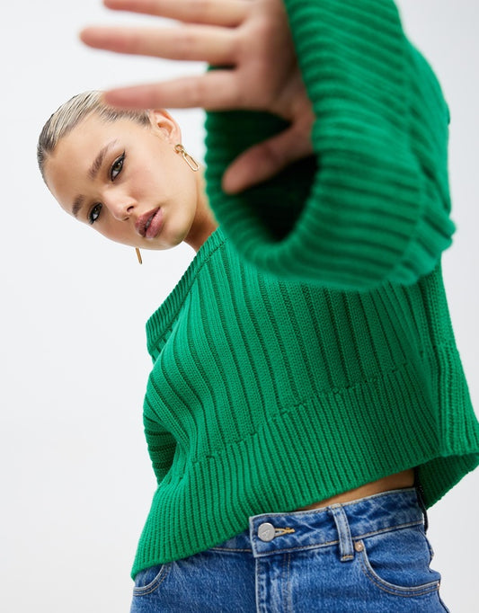 Cooper Crop Knit - Fern Green
