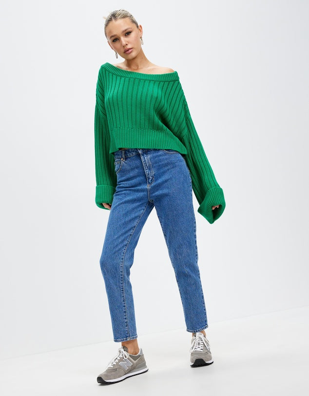 Cooper Crop Knit - Fern Green