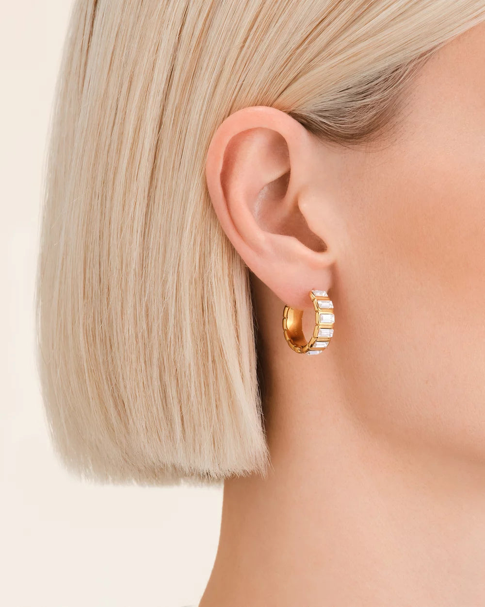 Iconic Octagon Hoops - Gold J1130