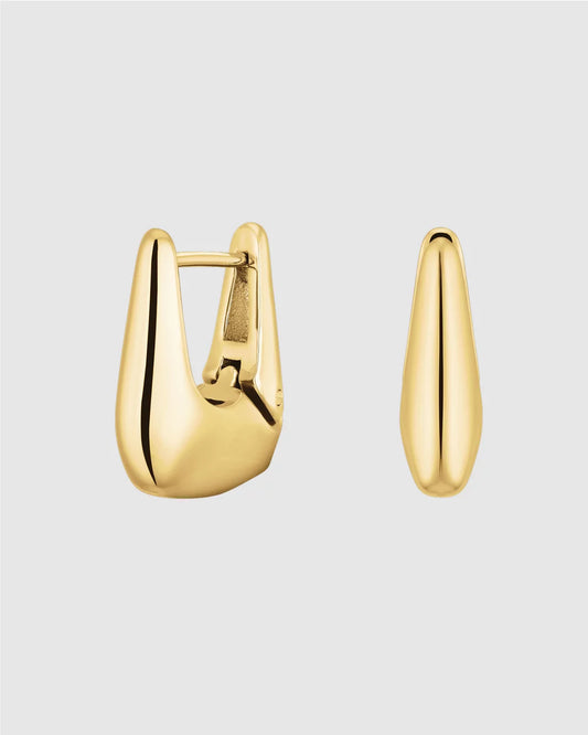 Fine Geometric Hoops - Gold J974