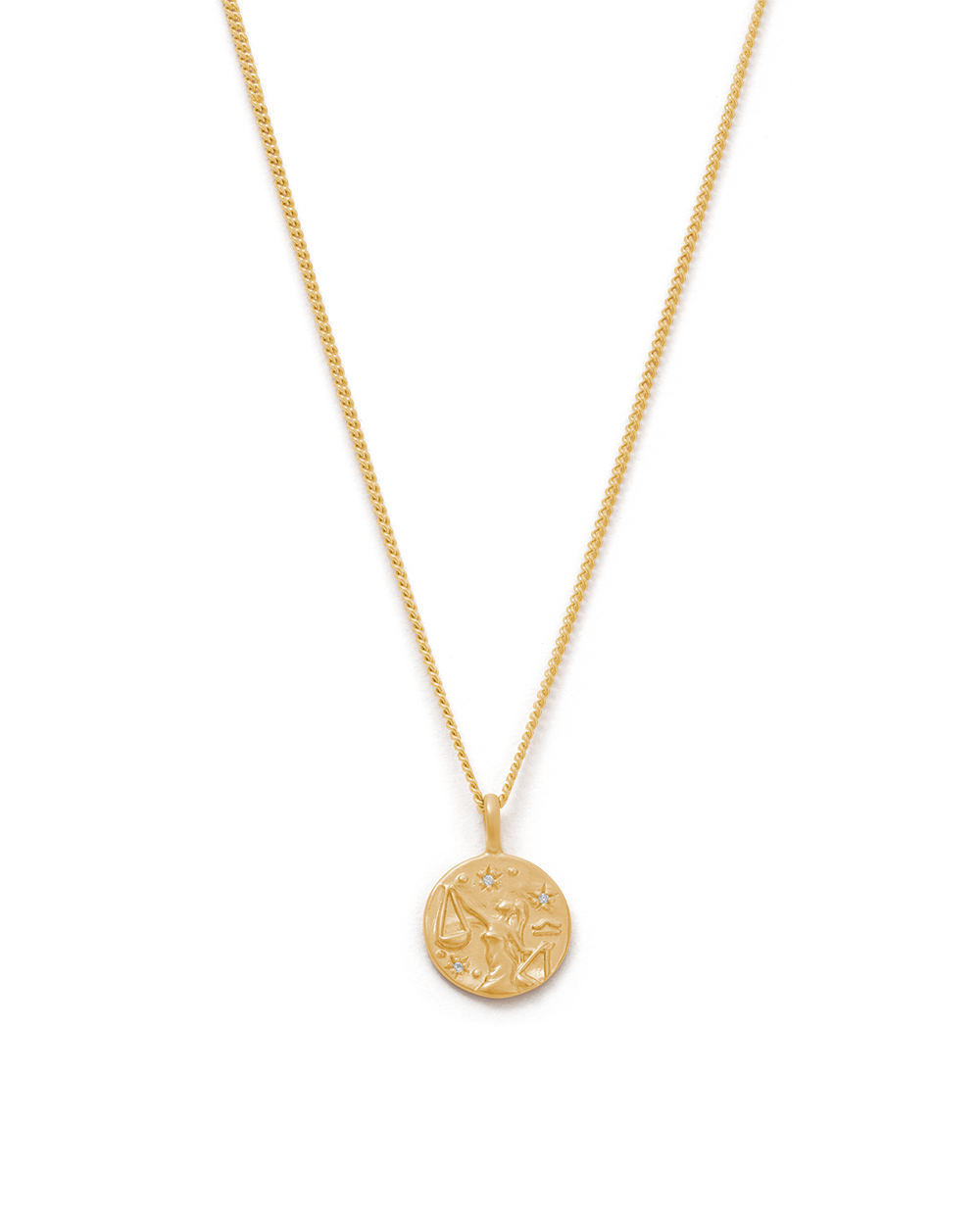 Libra Petite Zodiac Necklace - Gold