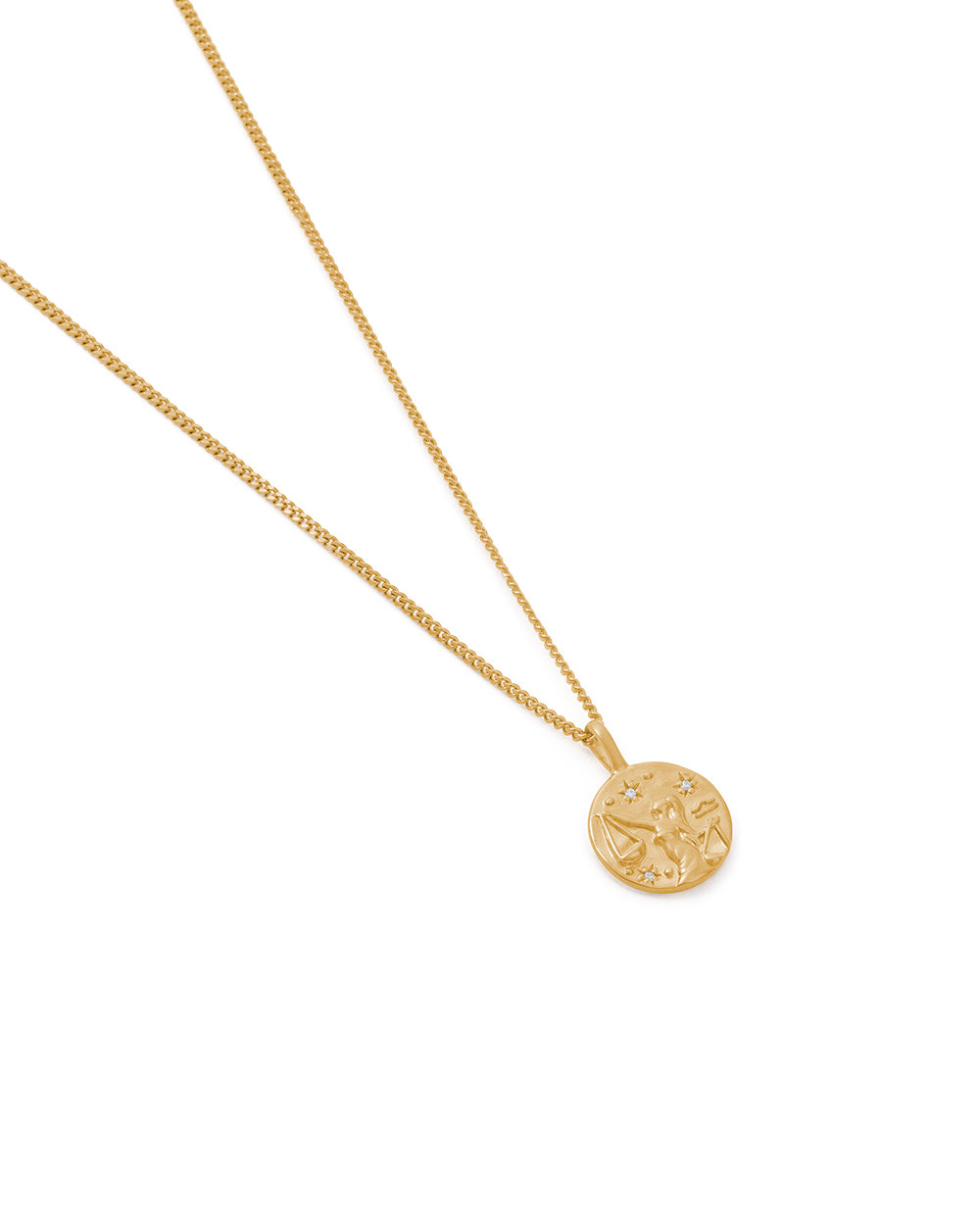 Libra Petite Zodiac Necklace - Gold