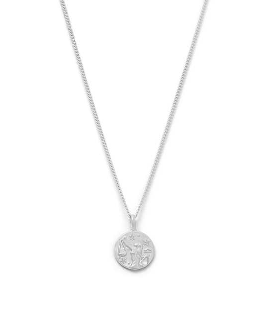 Libra Petite Zodiac Necklace - Silver