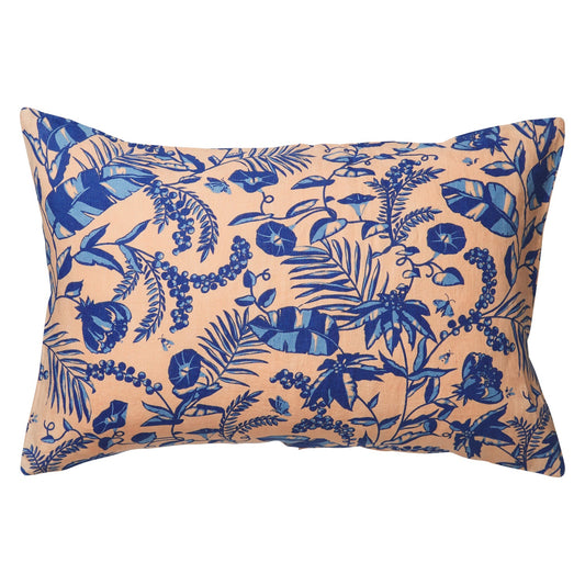 Safia Pillowcase Set - Linen - Blue Jay