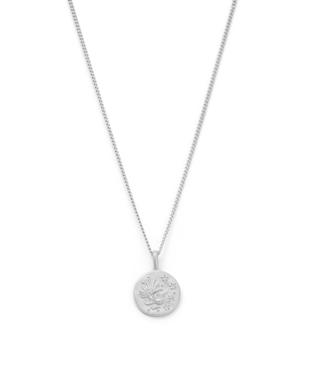Pisces Petite Zodiac Necklace - Silver