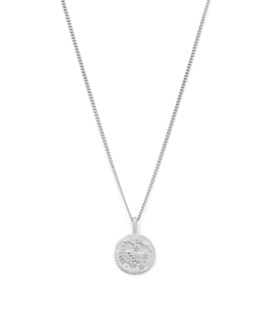 Scorpio Petite Zodiac Necklace - Silver