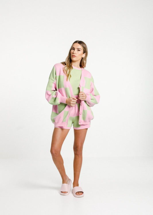 Check It Cardigan - Candy Apple