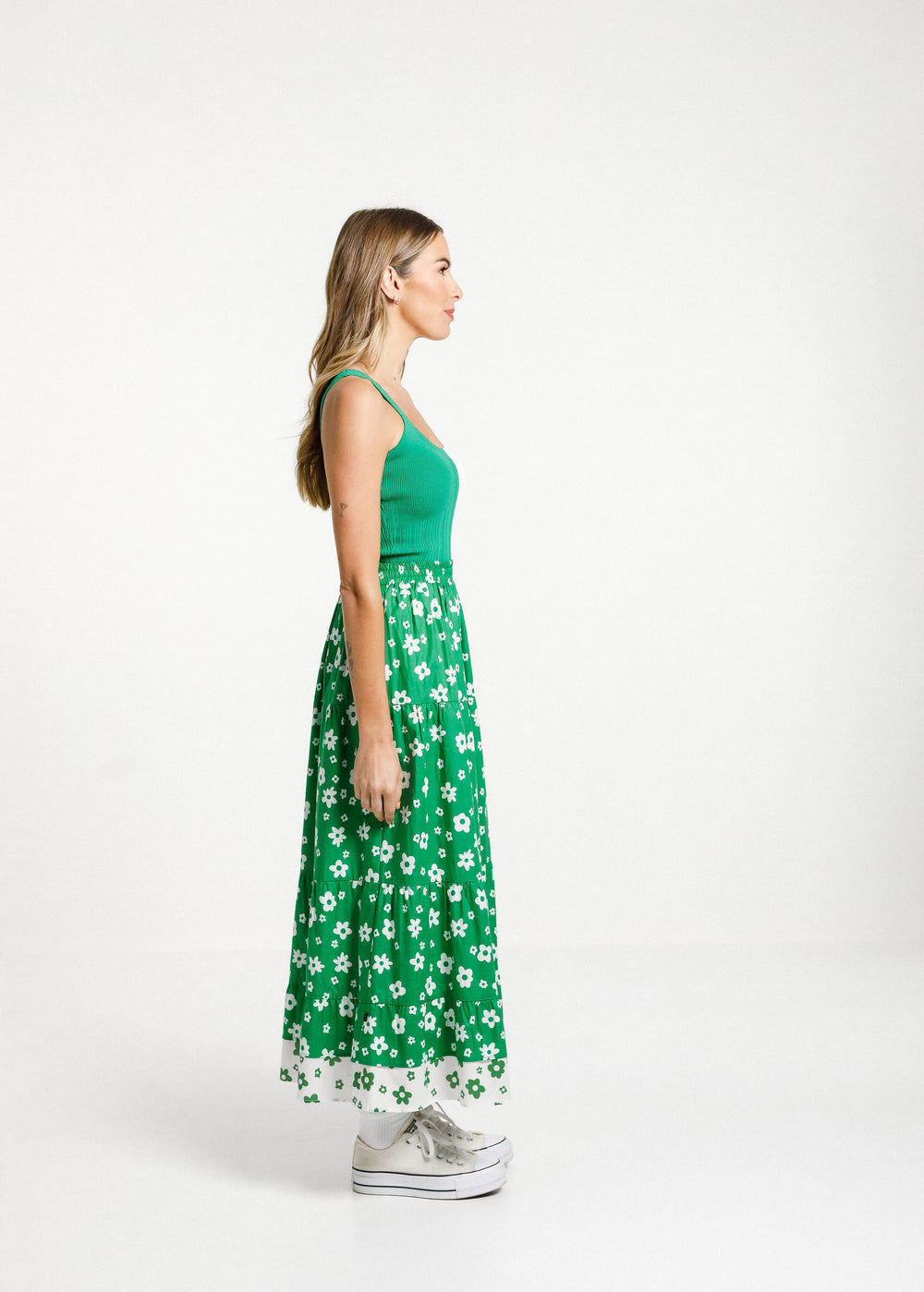 Lucia Skirt - Green and White Garden