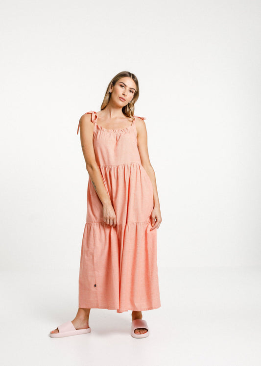 Tie Up Ziggy Dress - Fanta